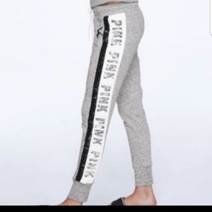 PINK blingy joggers